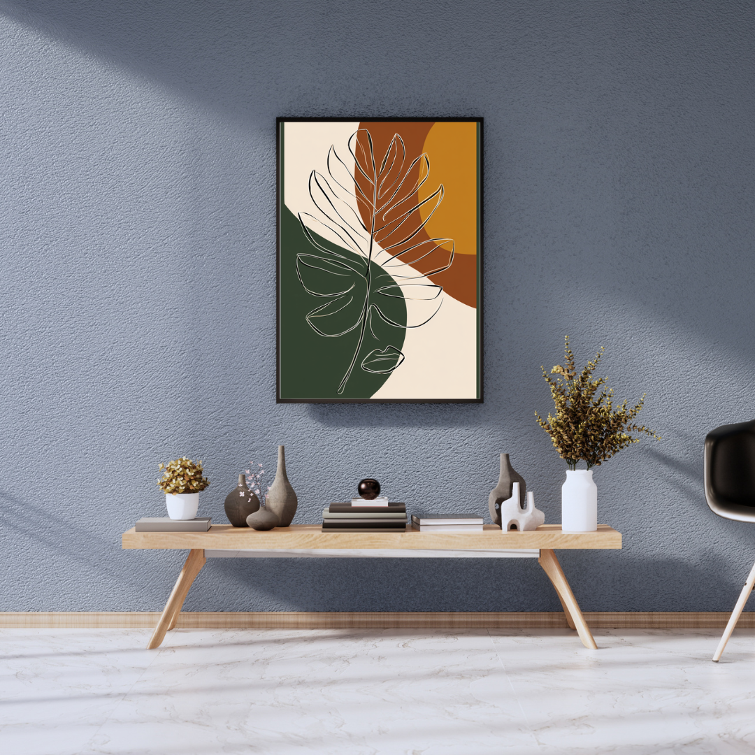 Bohemian Leaves – Outline Leaf Wall Art Print