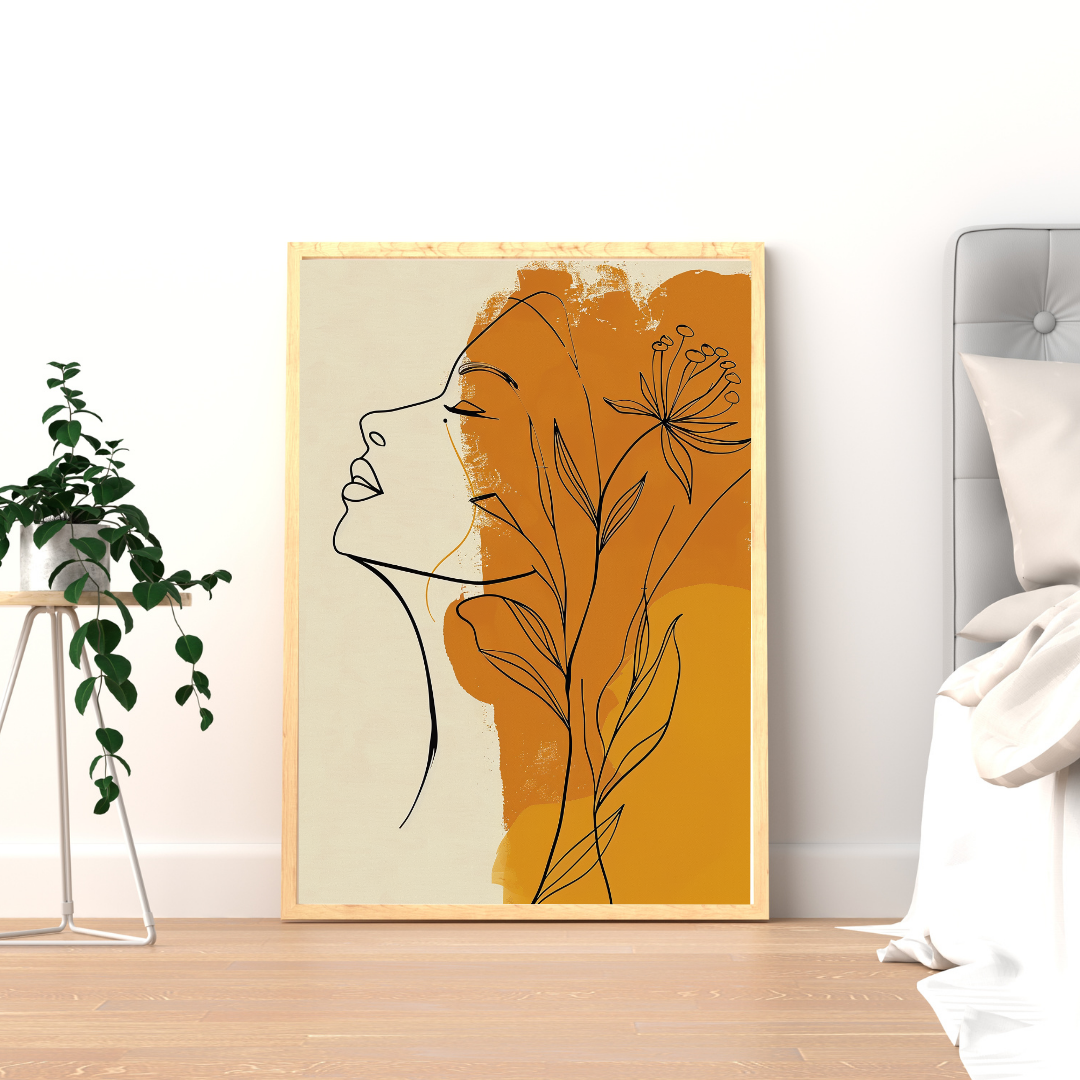 Bohemian Harmony – Woman with Flower Wall Art Print