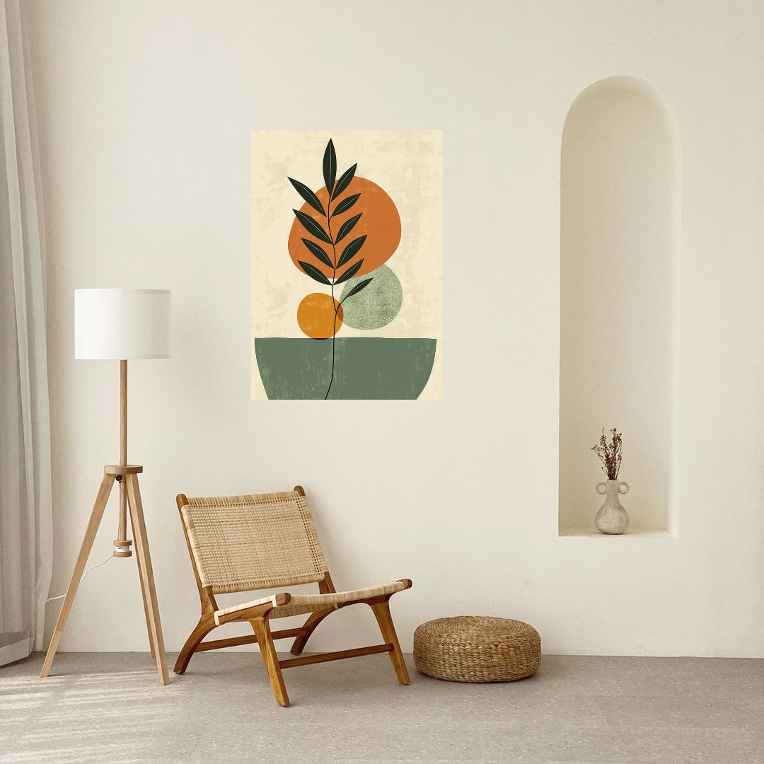 Bohemian Botanicals – Leaf Top of Pot Wall Art Print