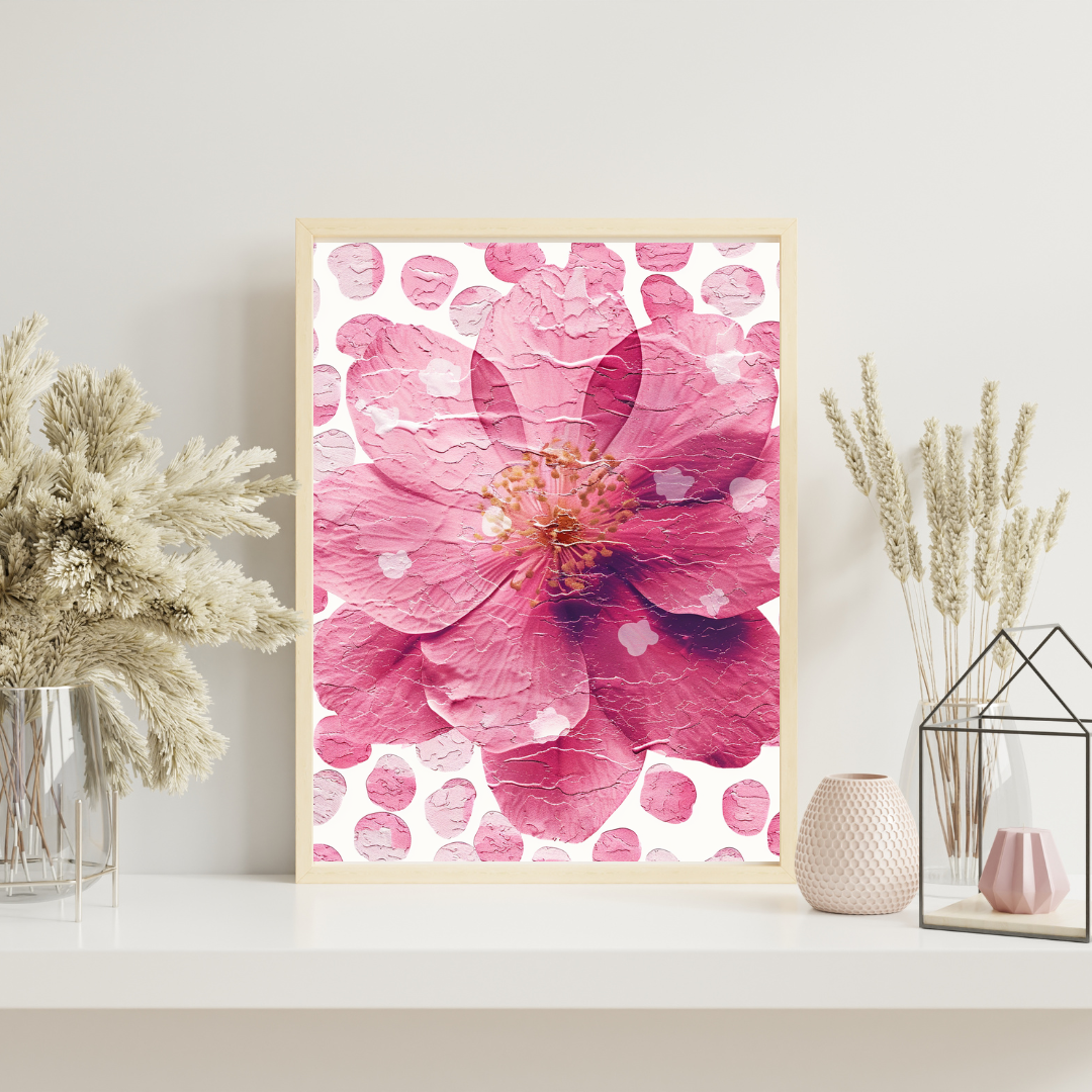 Pink Feminine Gallery Wall Set – Side Profile with Afro & Floral Print