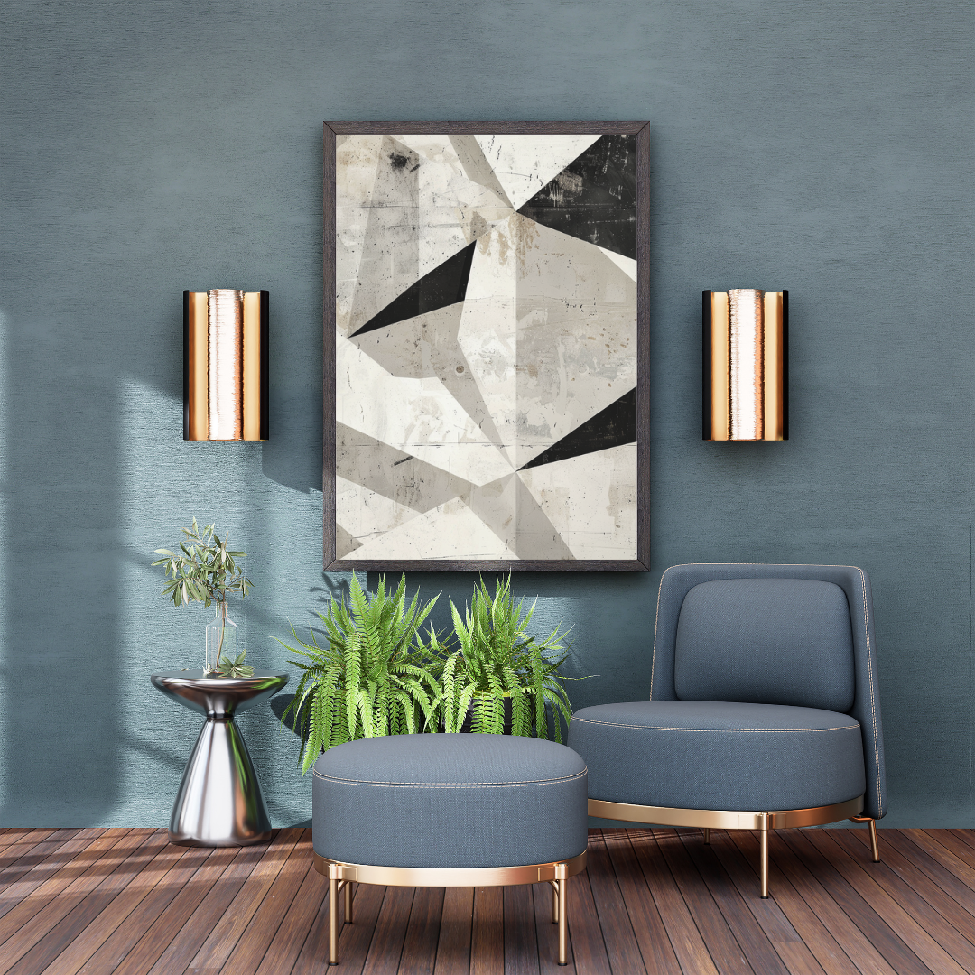 Black, White & Cream Gallery Wall Set – Half-Face & Geometric Prints