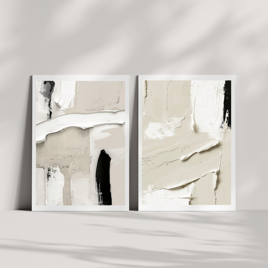 Brushstroke Pair – Abstract Textured Wall Art Set