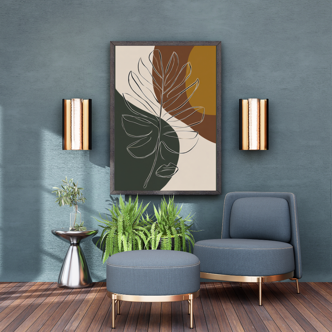 Bohemian Leaves – Outline Leaf Wall Art Print