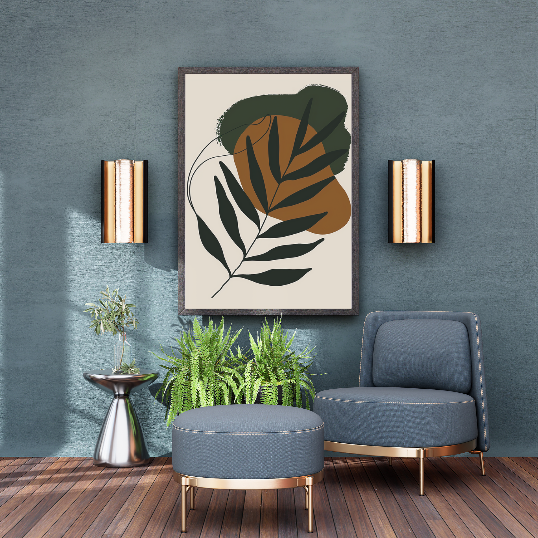 Bohemian Leaves – Black Leaf Wall Art Print