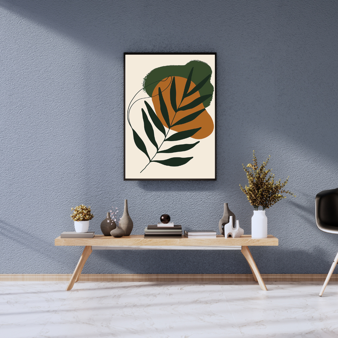 Bohemian Leaves – Black Leaf Wall Art Print