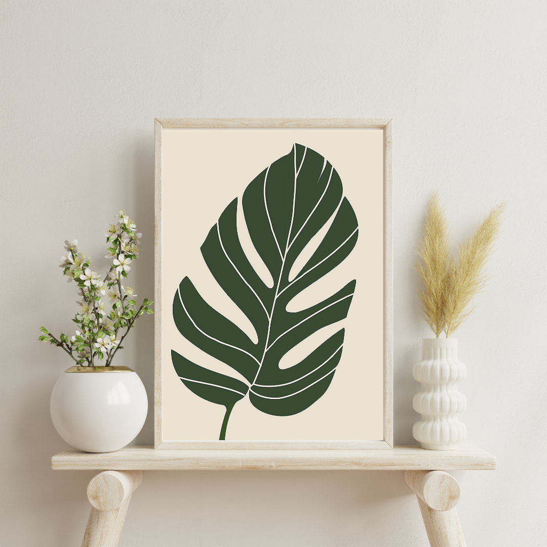 Bohemian Flora – Green Leaf Wall Art Print