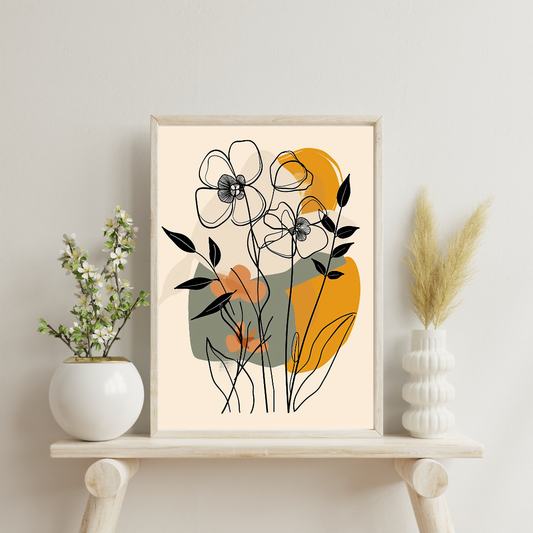 Bohemian Flora – White Leaf Wall Art Print