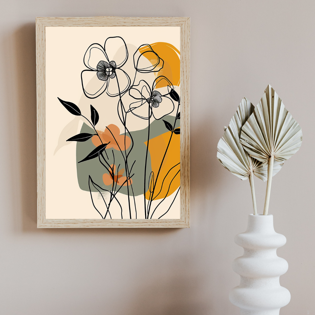 Bohemian Flora – White Leaf Wall Art Print