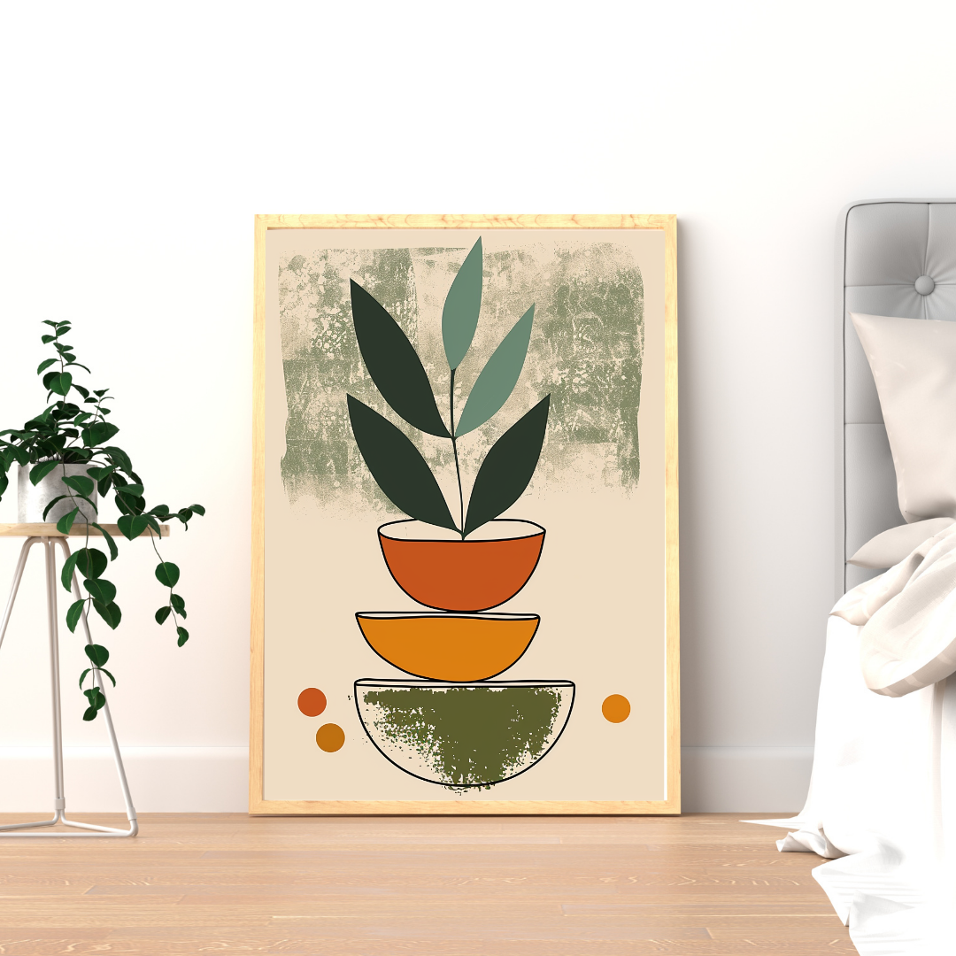 Bohemian Botanicals – Stacked Bowls Plant Wall Art Print