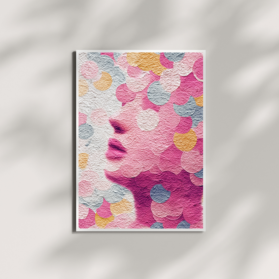 Side Profile with Dots – Abstract Wall Art Print
