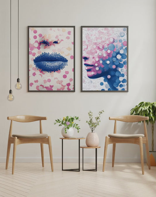 Abstract Side Profile – Lower Face Dot Art Wall Print